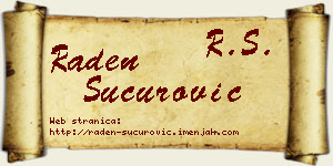 Raden Šućurović vizit kartica